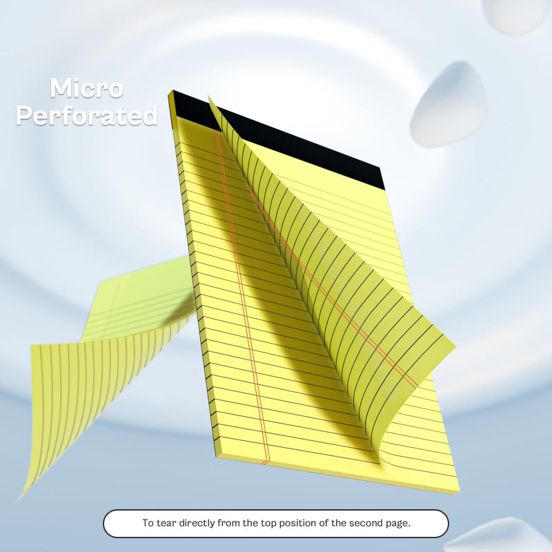 PINJINGPRO 10 Pack Yellow Legal Pads 8.5x11"" 28 Lines Wide Ruled Double-Sided Printing Yellow Notepads 30 Sheets/60 Pages Letter Size Writing Pads 70gsm Recycled Paper Legal Ruled Universal Writing Pad - Image 3